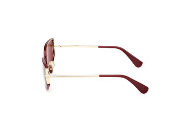 Das Bild zeigt die Sonnenbrille MM0141 von der Marke Max Mara in Bordeaux/Blassgold.