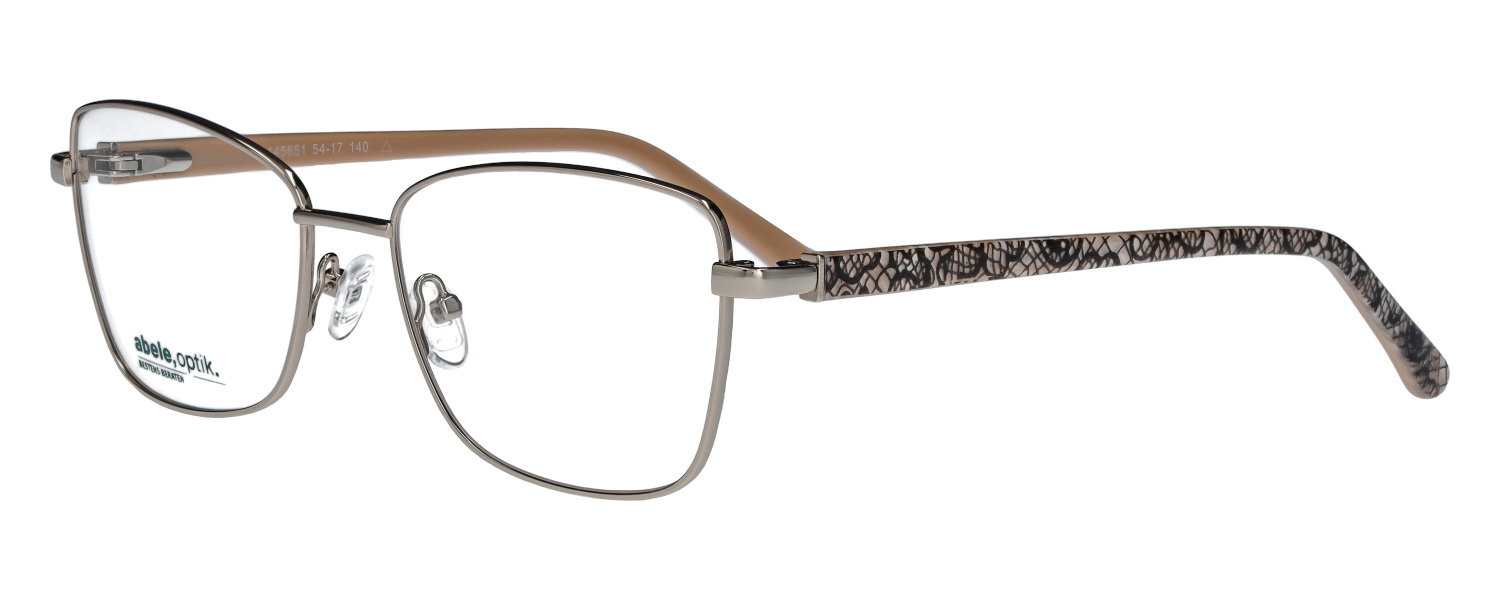 abele optik Brille für Damen gold eckig Metall Bügel gemustert 145651