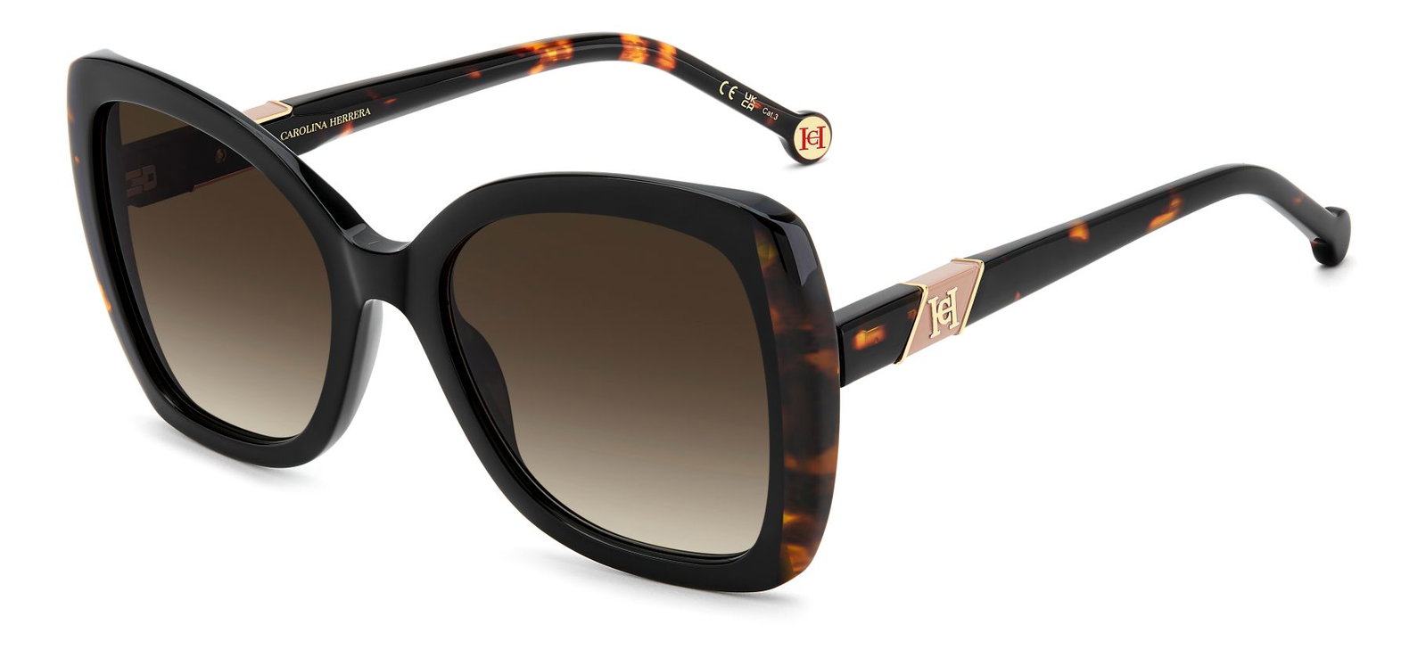 zu sehen ist die Sonnenbrille 2097 von Carolina Herrera in der Farbe Havanna.