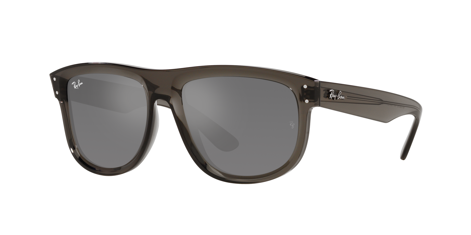 Das Bild zeigt die Sonnenbrille RBR0501S 6707GS von der  Marke Ray Ban in dunkelgrau transparent