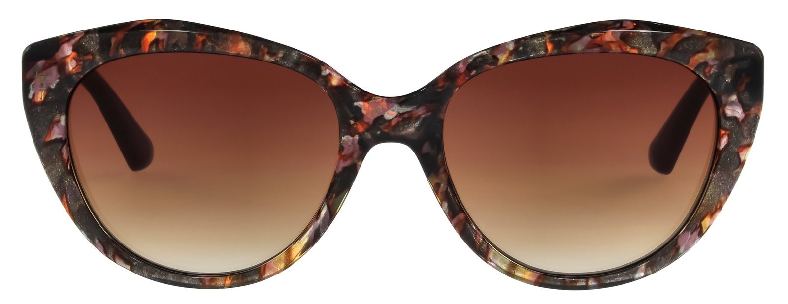 Das Bild zeigt die Sonnenbrille 721661 von der Marke Abele Optik in Braun/Rosa gemustert.