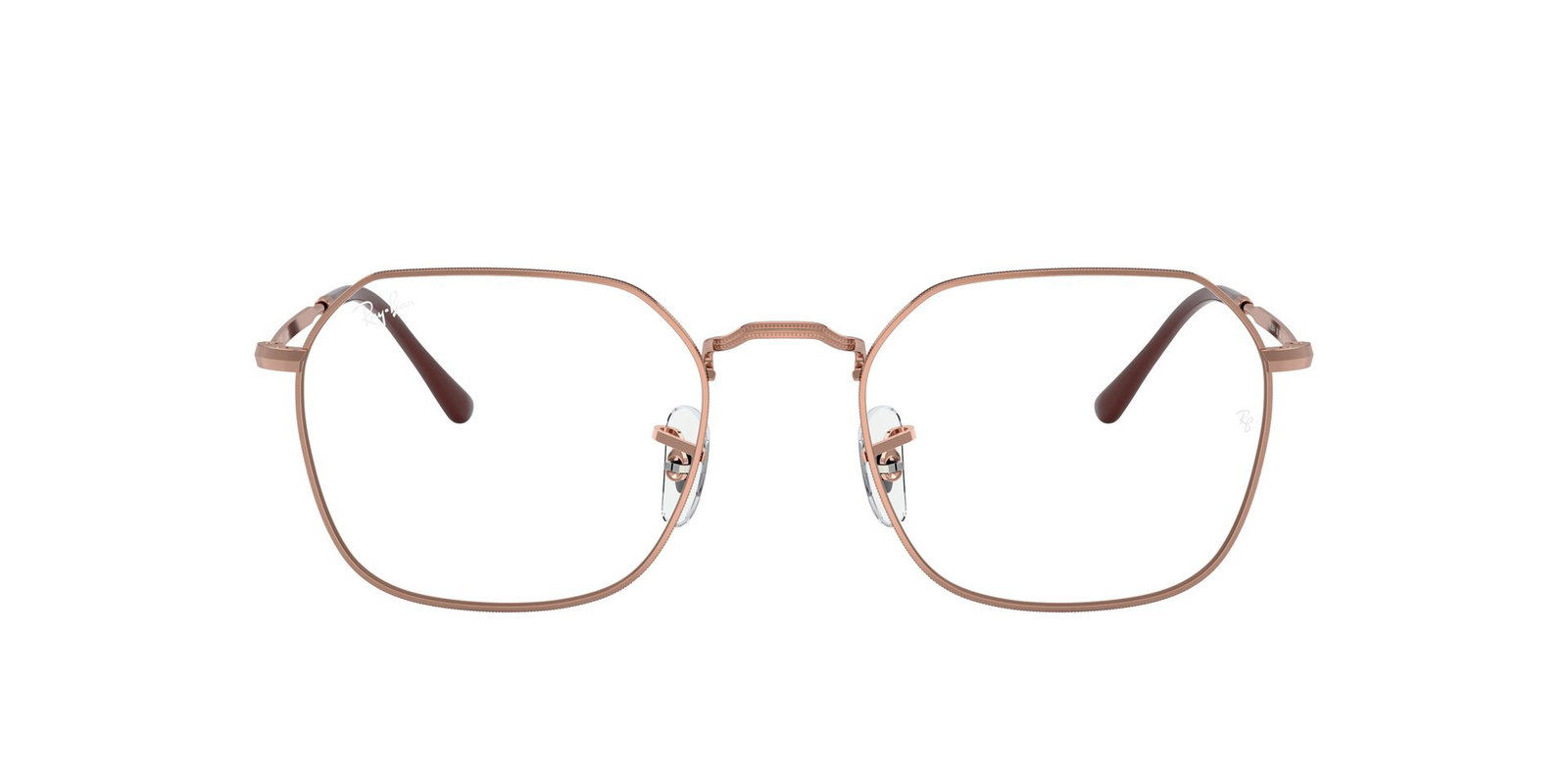 Das Bild zeigt die rotgoldenen Brille von Ray Ban RX3694V von vorne.