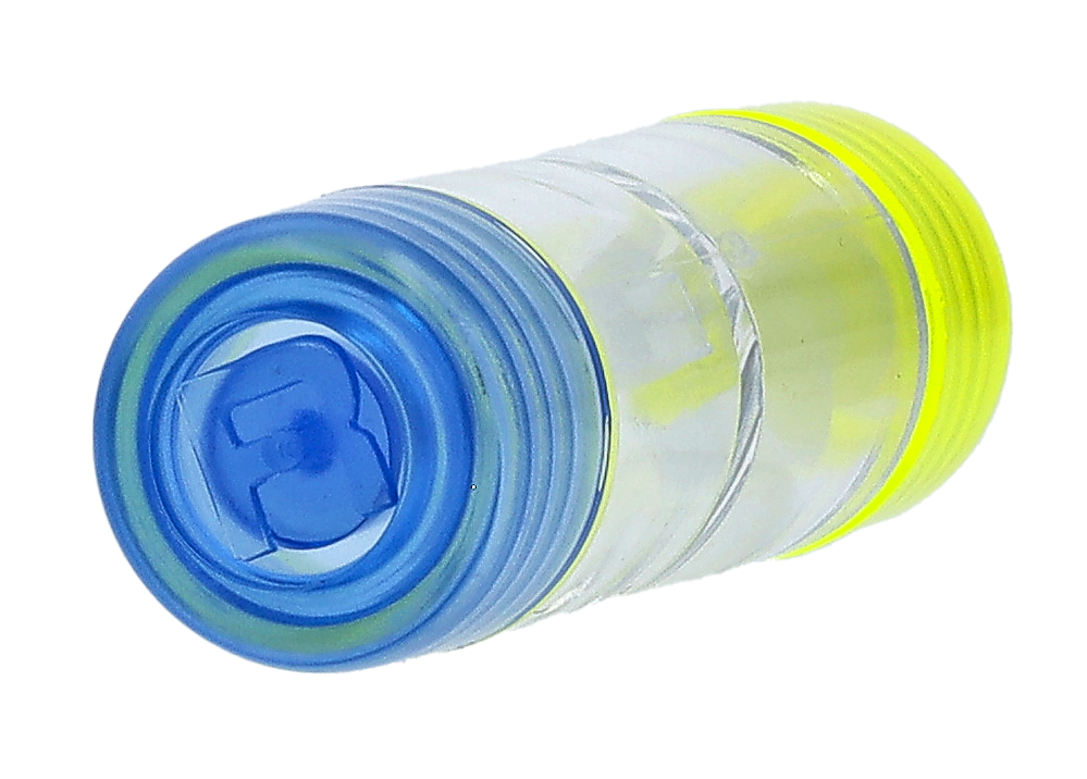 Kontaktlinsenbehälter für harte Linsen in blau/gelb