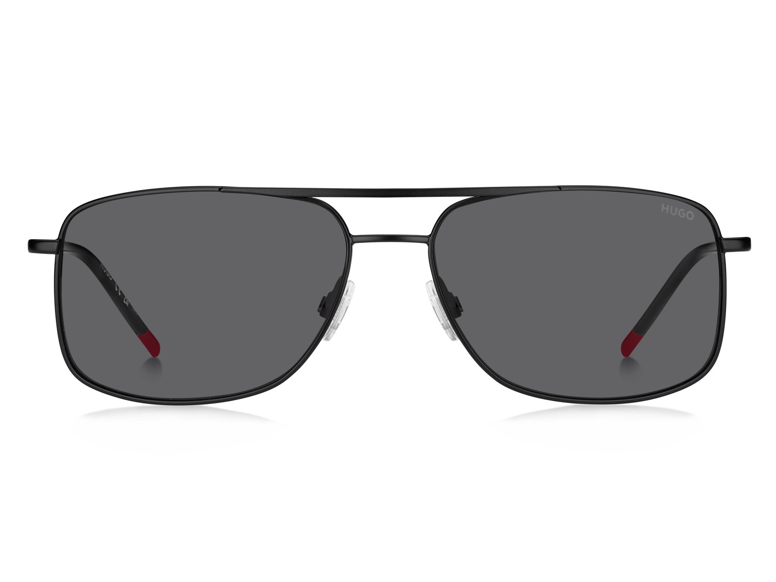 Das Bild zeigt die Sonnenbrille HG1287/S OIT von der Marke Hugo in schwarz/rot.