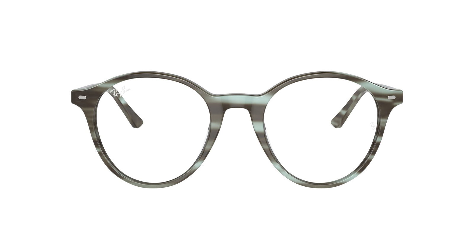 Das Bild zeigt die Korrektionsbrille RX5430 von Ray Ban in Grün/Braun von vorne.
