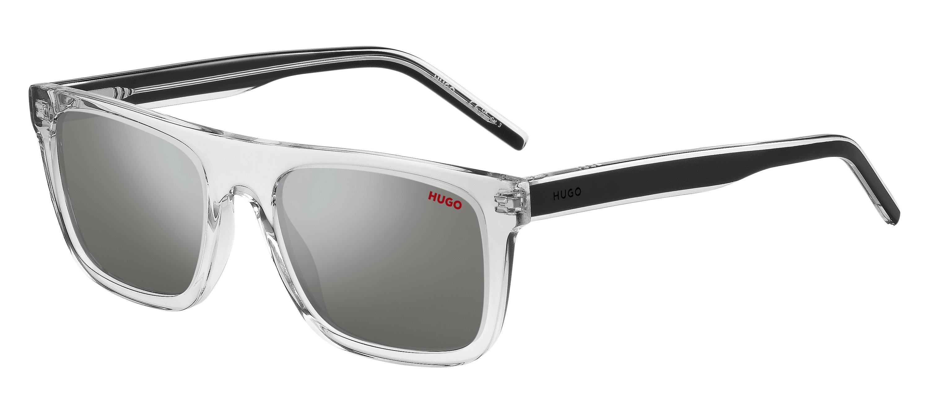 Das Bild zeigt die Sonnenbrille HG1297/S MNG von der Marke Hugo in grau/schwarz.