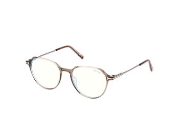 Das Bild zeigt die Korrektionsbrille FT5875-B 045 von der Marke Tom Ford in hellbraun.