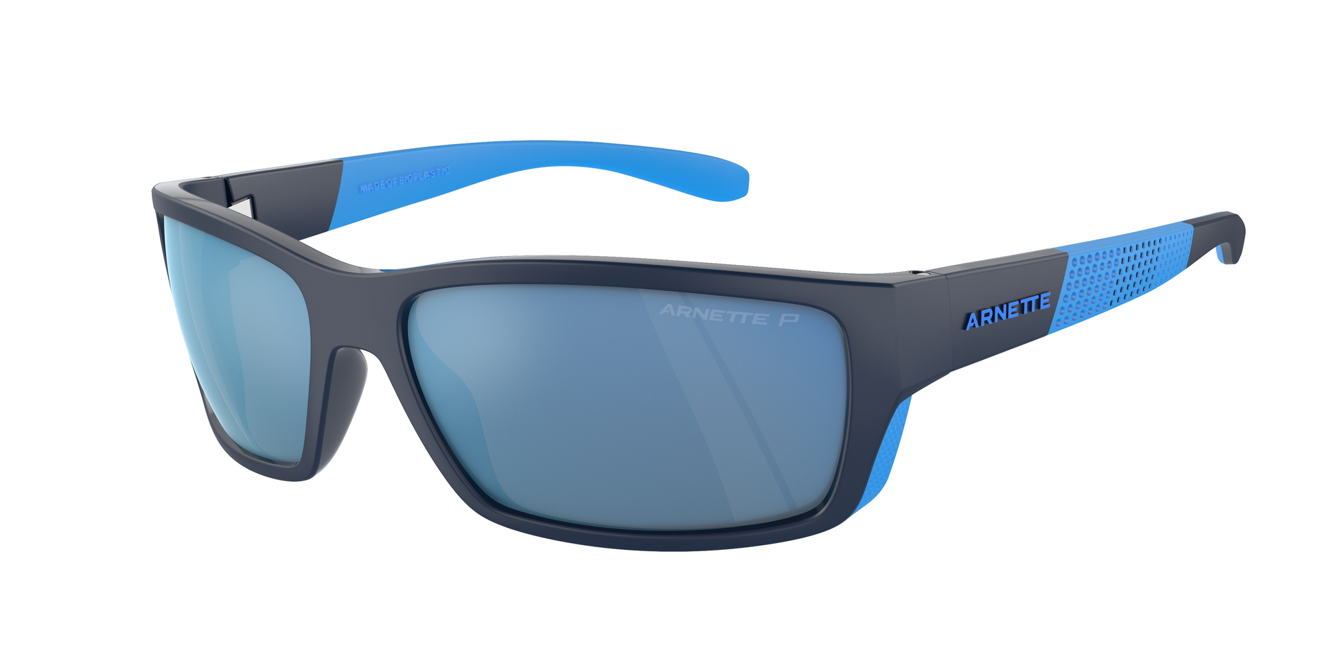 Das Bild zeigt die Sonnenbrille AN4336 275422 von der Marke Arnette in schwarz/blau.