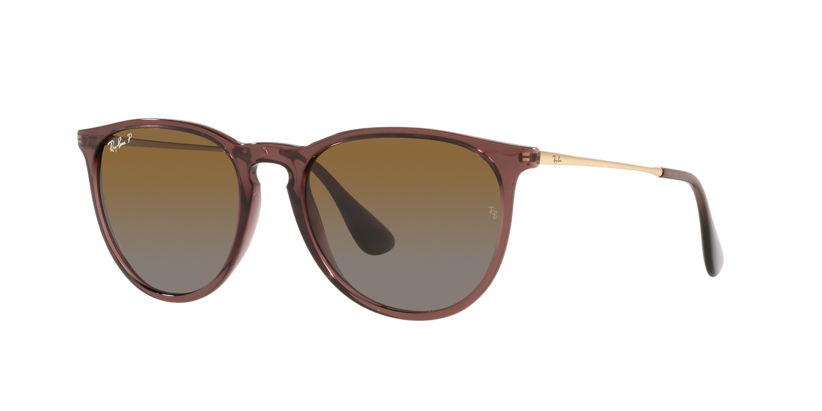 ERIKA Ray Ban Sonnenbrille für Damen in Dunkelbraun/Transparent & Rund RB4171 6593T5 54