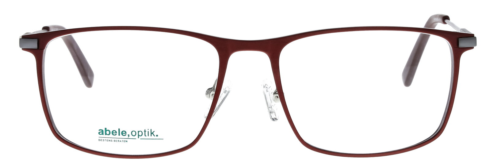 Das Bild zeigt die Korrektionsbrille 146621 von der Marke Abele Optik in dunkelrot matt.