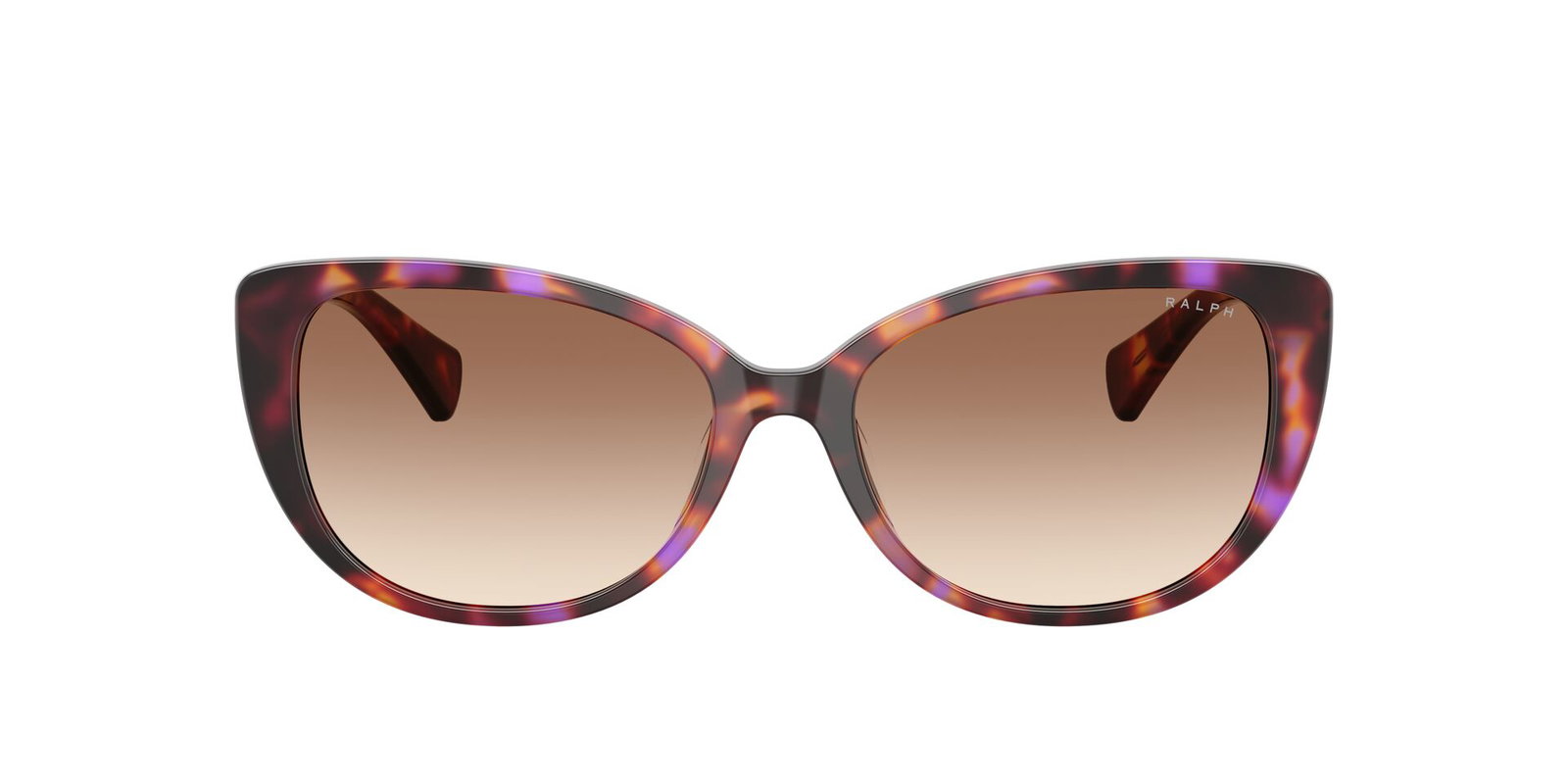Das Bild zeigt die Ralph Sonnenbrille RA5340U in havanna violett glänzend von vorne.