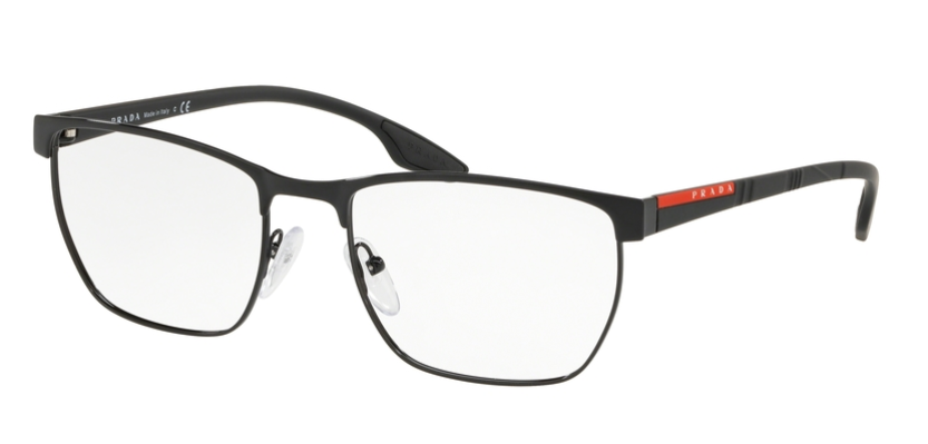 Das Bild zeigt die Korrektionsbrille PS 50LV 1AB1O1  von der Marke Prada Linea Rossa in schwarz.