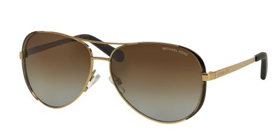 Das Bild zeigt die Sonnenbrille MK5004 1014T5 von der Marke Michael Kors in braun / gold.