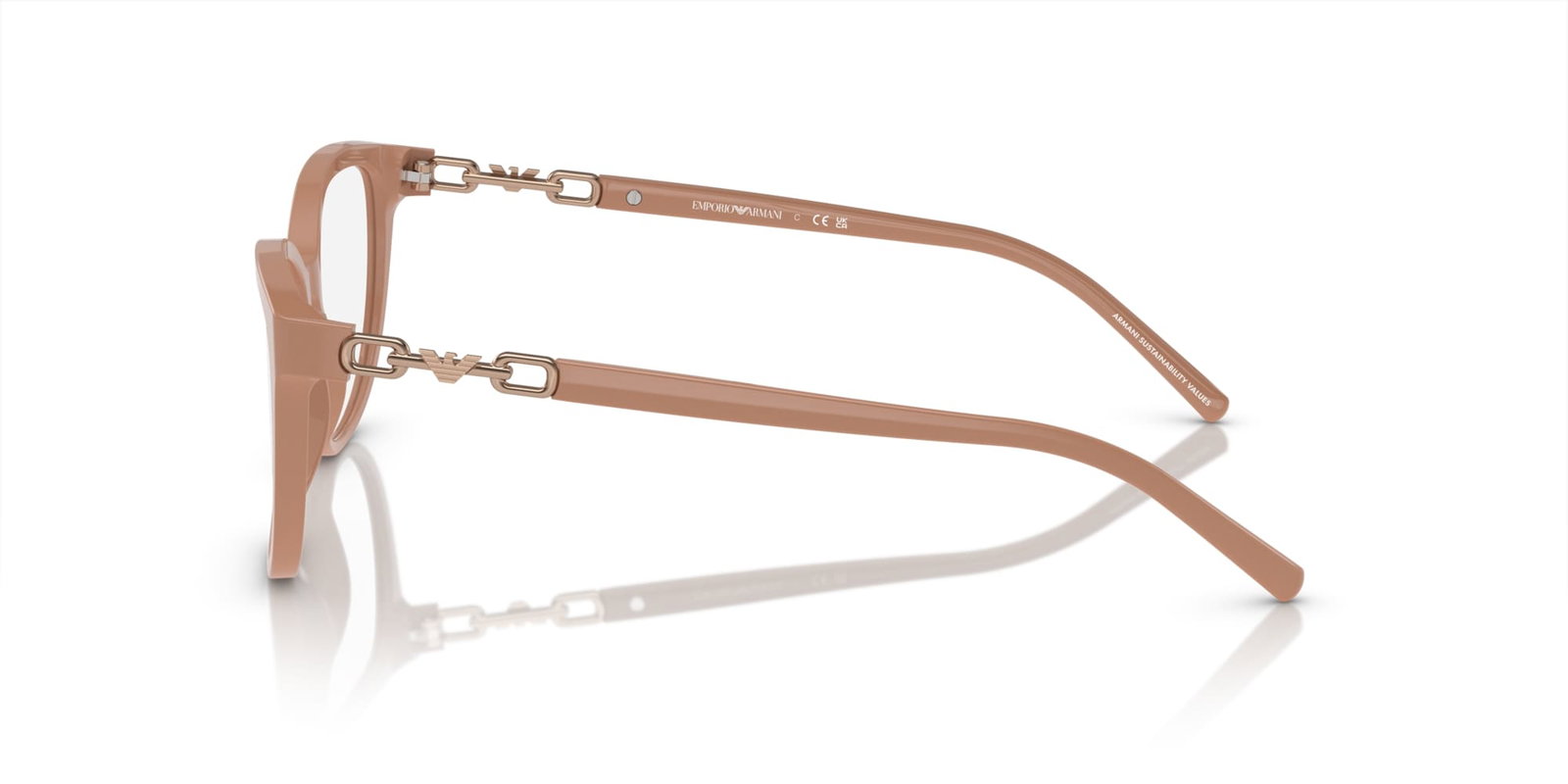 Das Bild zeigt die Korrektionsbrille EA3190 5146 von der Marke Emporio Armani in Apricot.