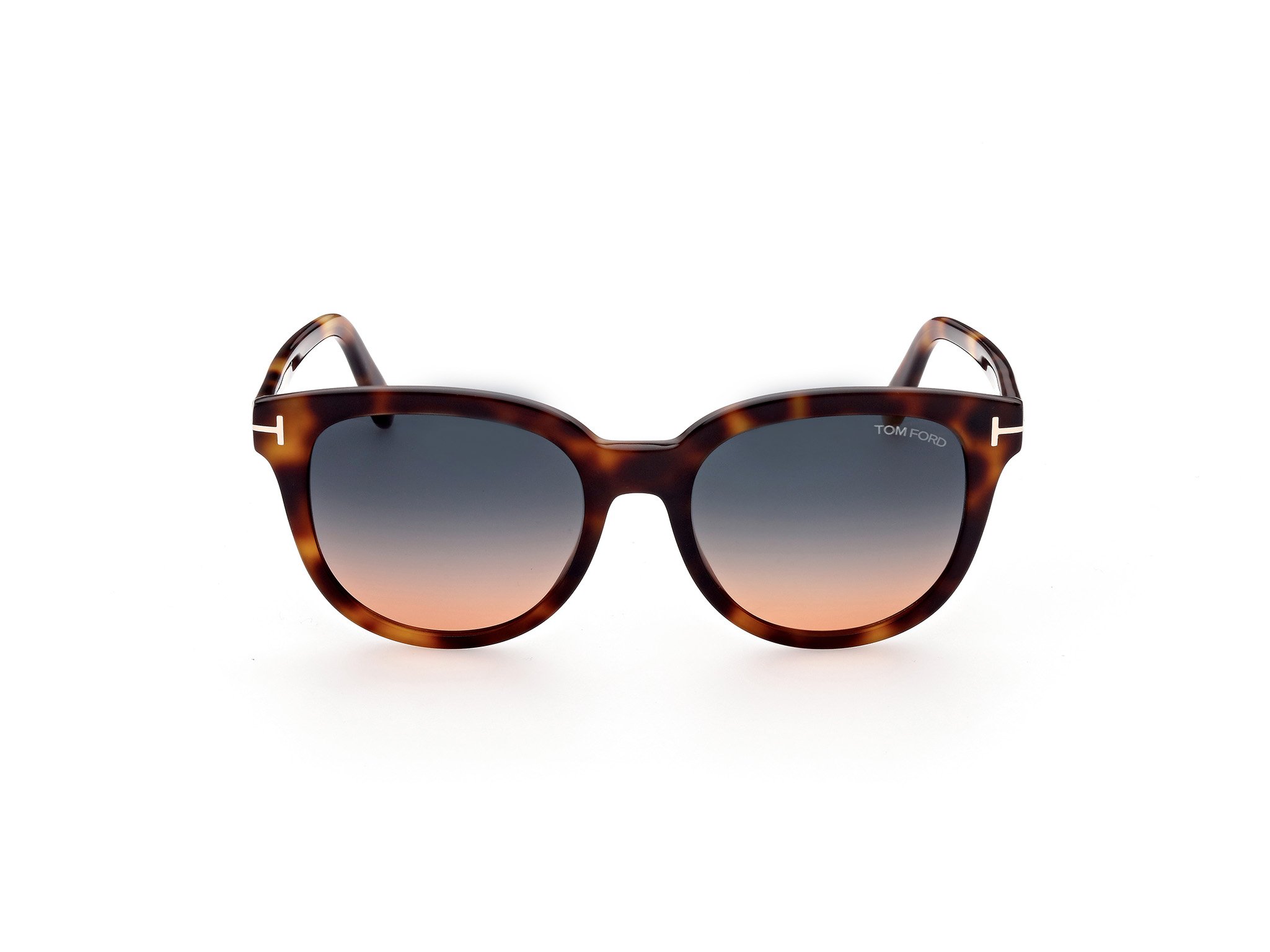 Das Bild zeigt die Sonnenbrille Sabrina FT0914 von der Marke Tom Ford in braun gemustert frontal