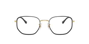 Das Bild zeigt die Korrektionsbrille RX6496 3175 von der Marke Ray-Ban in Schwarz Gold.