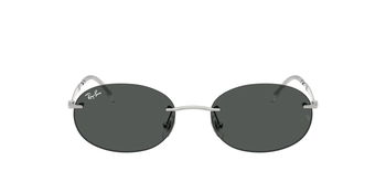 Das Bild zeigt die Ray Ban Sonnenbrille RB3767 in Silber mit dunkelgrauen Verlaufsgläsern von vorne.
