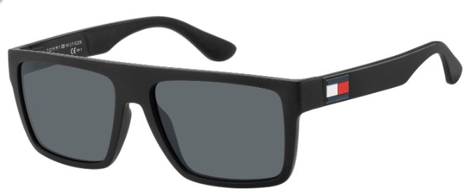 Das Bild zeigt die Sonnenbrille TH1605/S 003 von der Marke Tommy Hilfiger in schwarz matt.