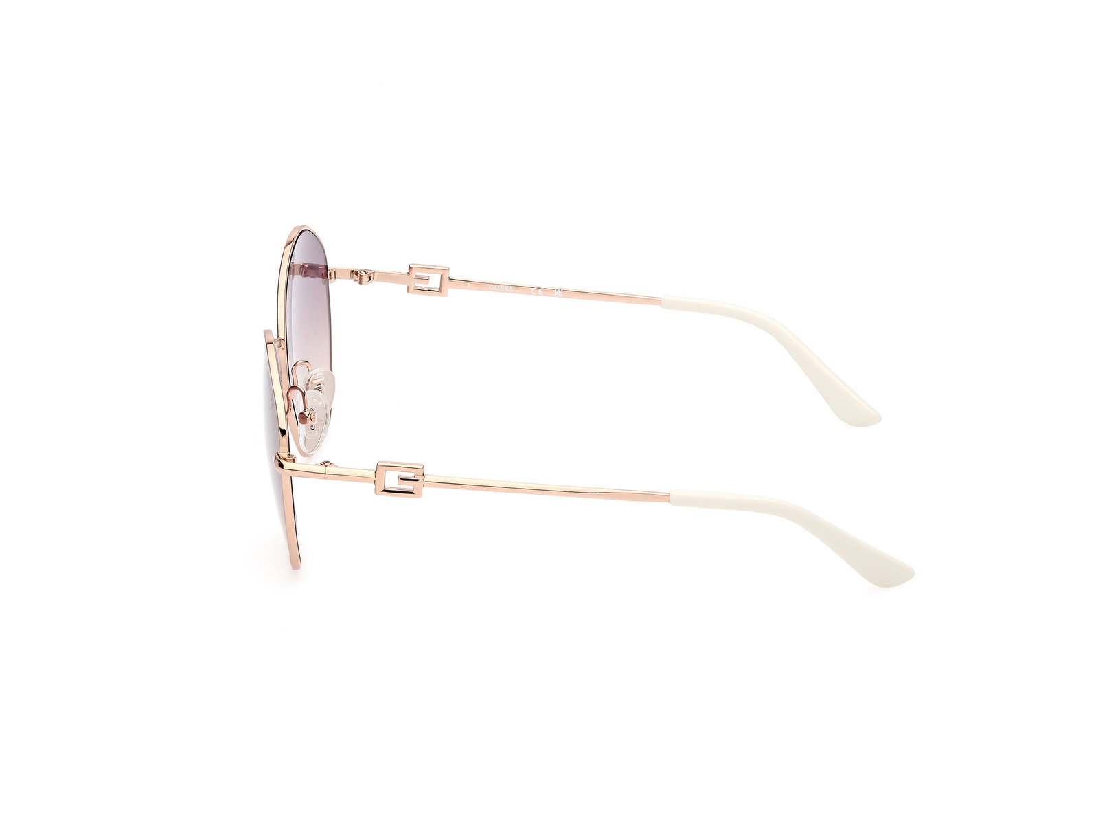 Das Bild zeigt die Sonnenbrille GU7907 28Z von der Marke Guess in rose gold.