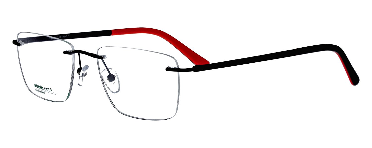 abele optik Brille randlos schwarz matt für Herren 146181