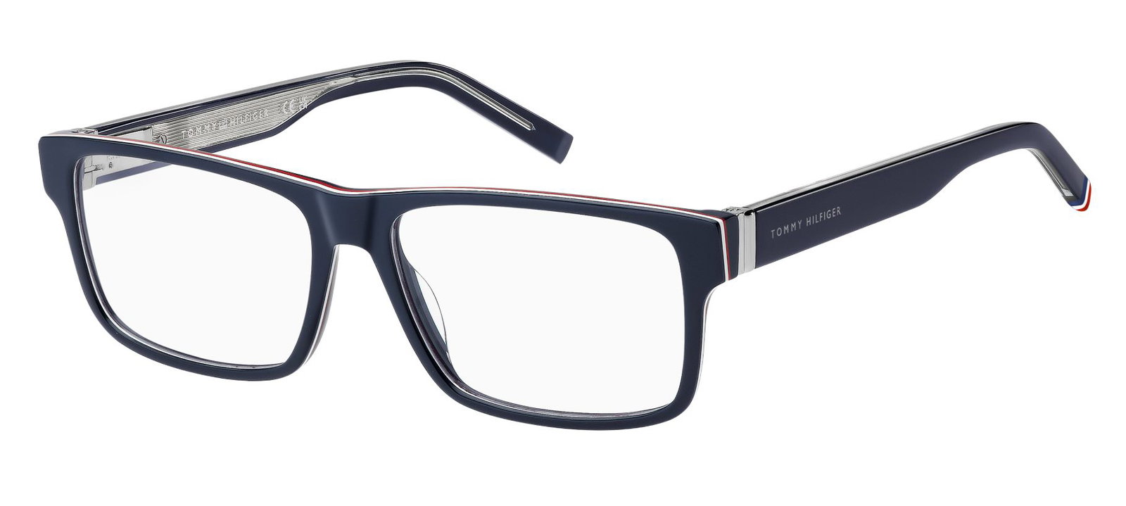 zu sehen ist eine Korrektionsbrille von Tommy Hilfiger in der Farbe Blau.
