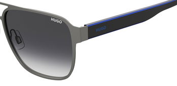 Das Bild zeigt die Sonnenbrille HG1298/S D51 von der Marke Hugo in blau/schwarz.