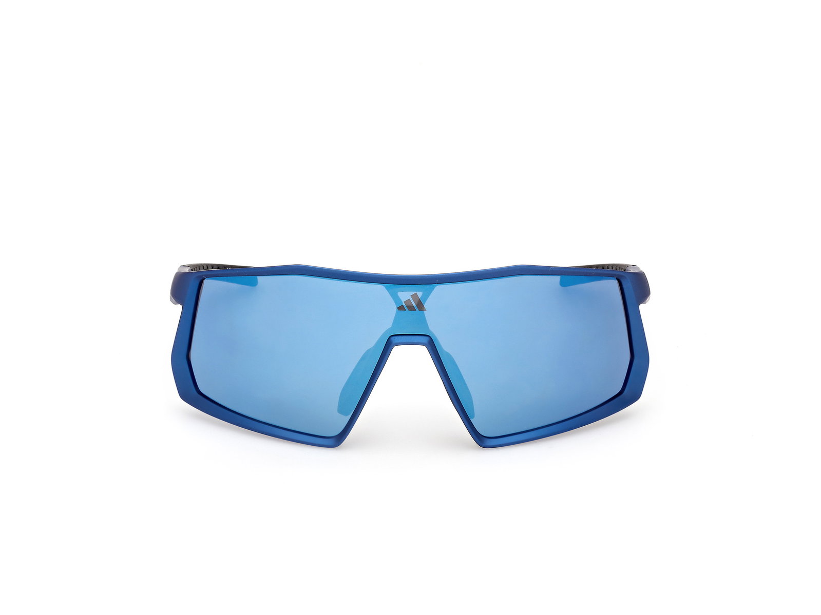Das Bild zeigt die Adidas Sport Sonnenbrille Kentro SP0123 in blau von vorne.