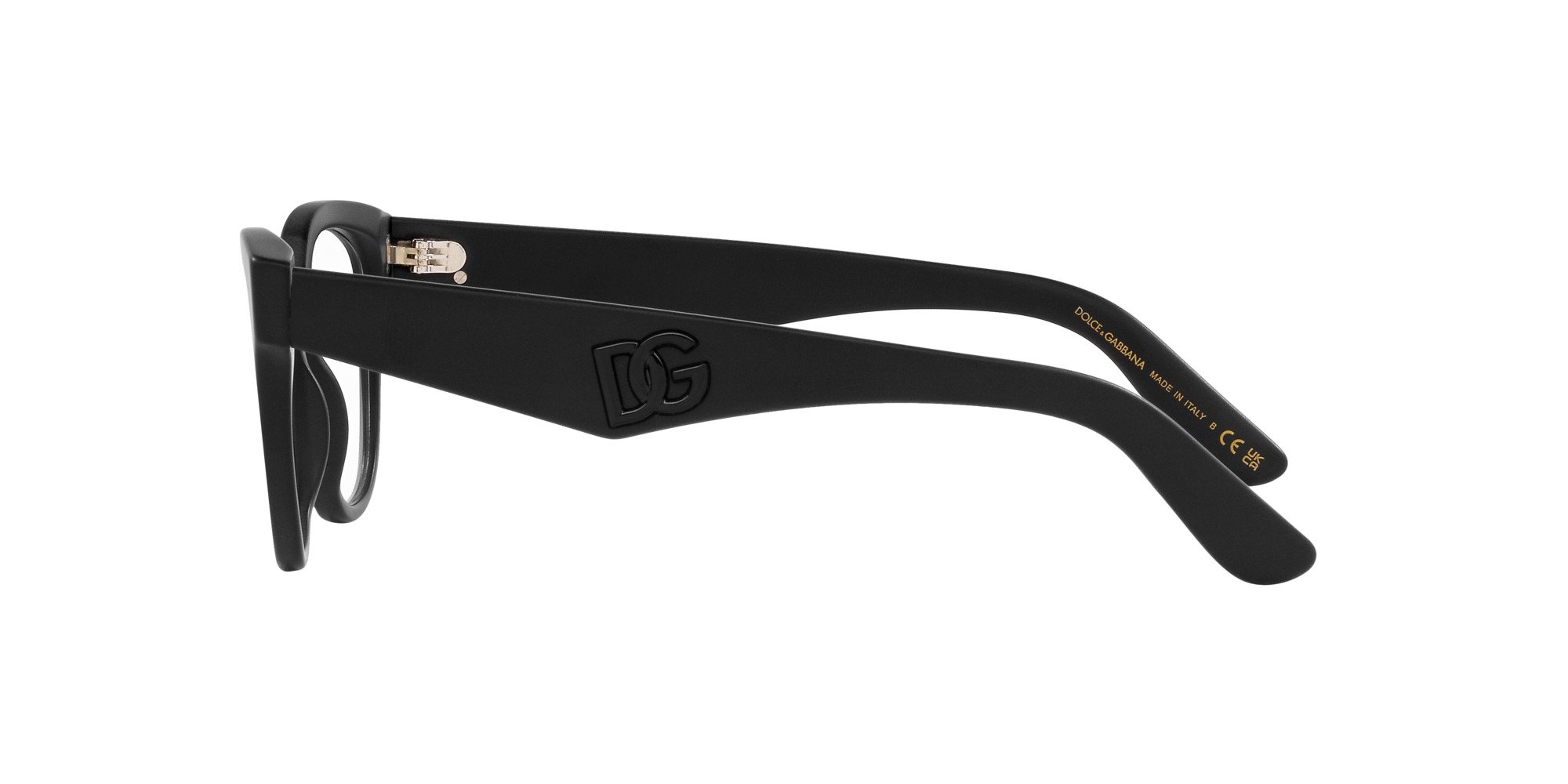 Das Bild zeigt die Korrektionsbrille DG3371 2525 von der Marke D&G in matt schwarz.