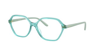 Das Bild zeigt die Korrektionsbrille 5622 3192 von der Marke Vogue in Transparent Türkis.