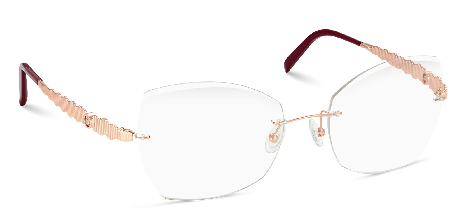 Das Bild zeigt die Korrektionsbrille 9133 von der Marke Flair in Rosegold.