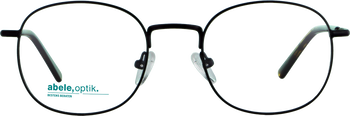 Das Bild zeigt die Korrektionsbrille 142181 von der Marke Abele Optik in schwarz matt / Bügel: havanna.