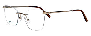 abele optik Brille randlos mit goldenen Bügeln 146261