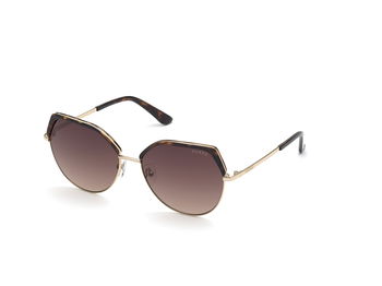 Das Bild zeigt die Sonnenbrille GU7654 52F von der Marke Guess in havanna dunkel.