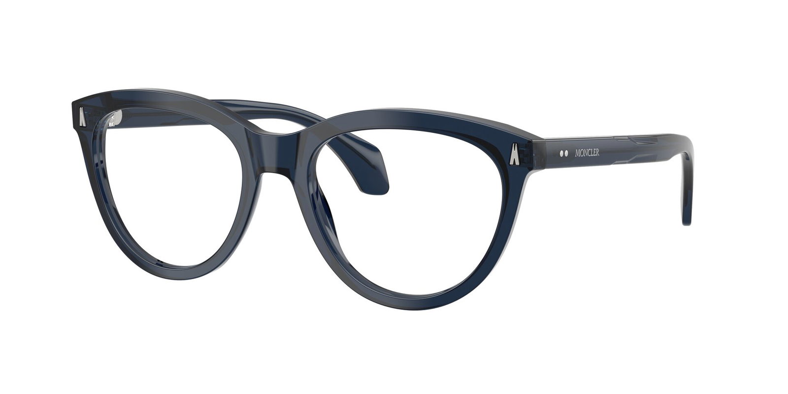 zu sehen ist die Korrektionsbrille 2026 von Moncler in der Farbe Dunkelblau.