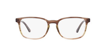 Das Bild zeigt die Korrektionsbrille RX5418 8255 von der Marke Ray Ban in braun gemustert.