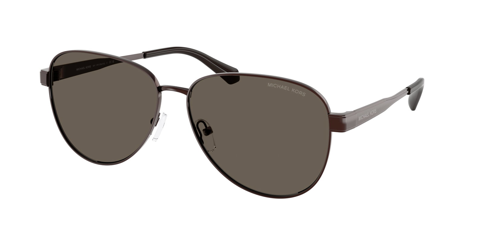 Das Bild zeigt die Sonnenbrille MK1160 von Michael Kors in der Farbe Braun.