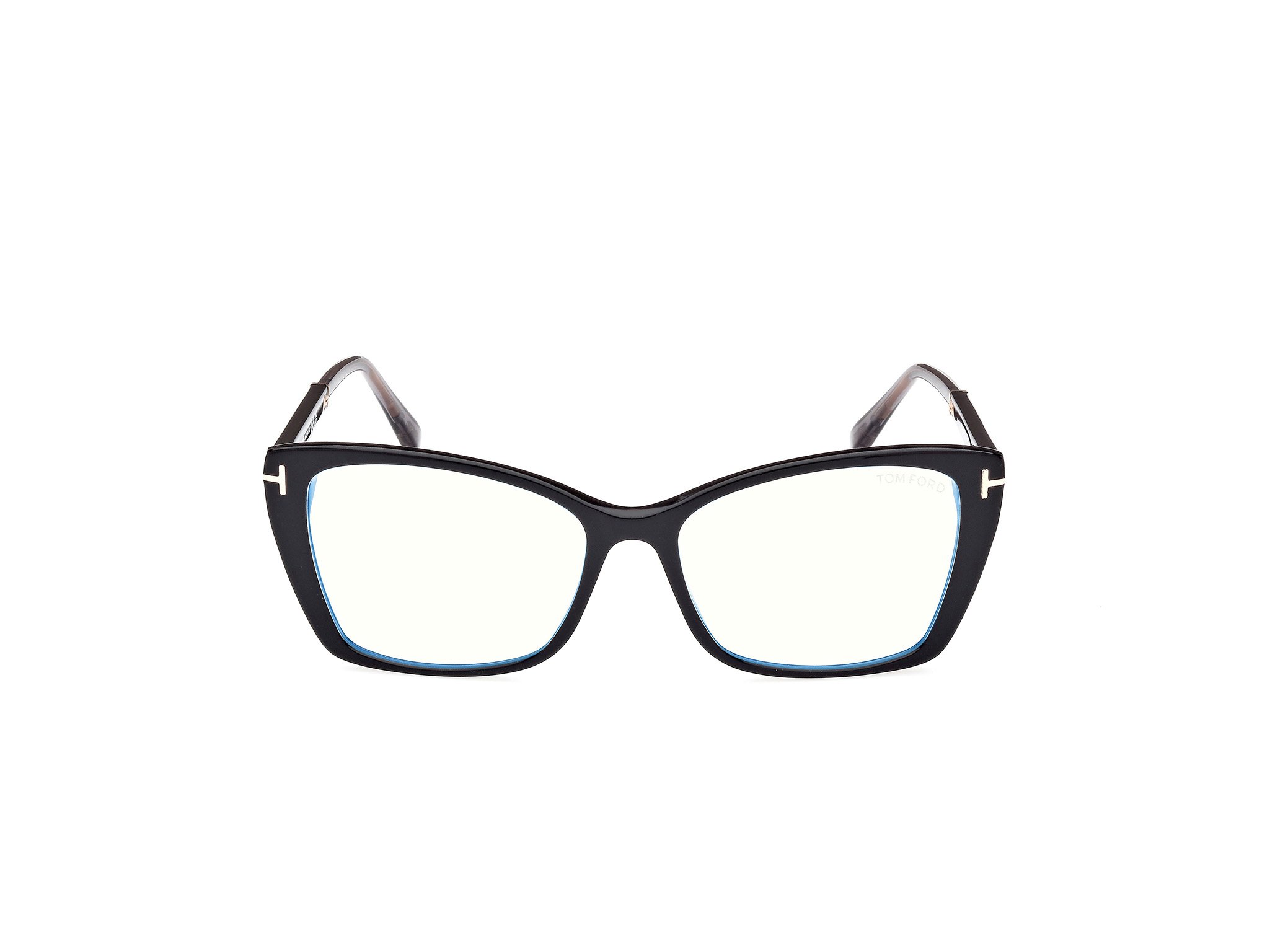 Das Bild zeigt die Korrektionsbrille FT5893-B 001 von der Marke Tom Ford in schwarz.