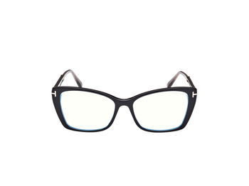 Das Bild zeigt die Korrektionsbrille FT5893-B 001 von der Marke Tom Ford in schwarz.