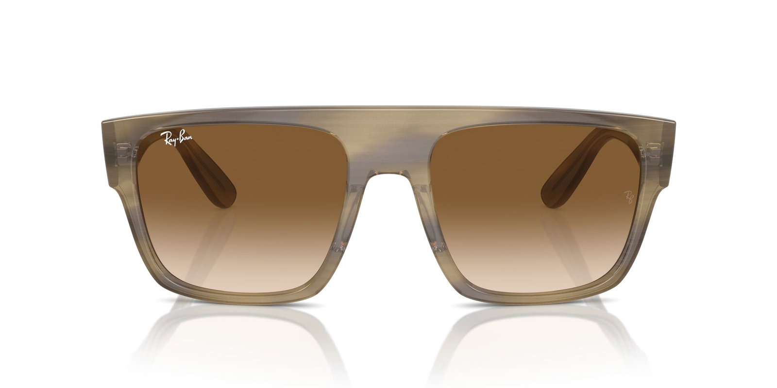 Das Bild zeigt die Sonnenbrille RB0360S 140551 von der Marke Ray-Ban in Grün gestreift.