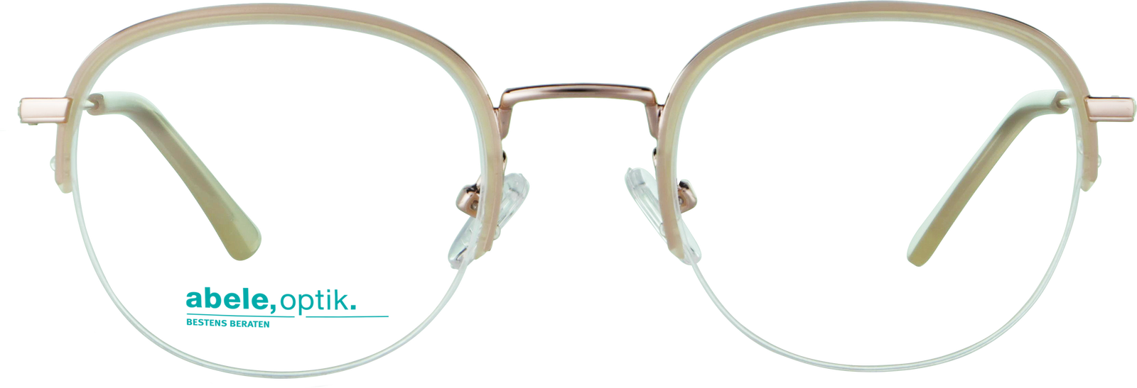 Das Bild zeigt die Korrektionsbrille 143681 von Abele Optik in nude gold.