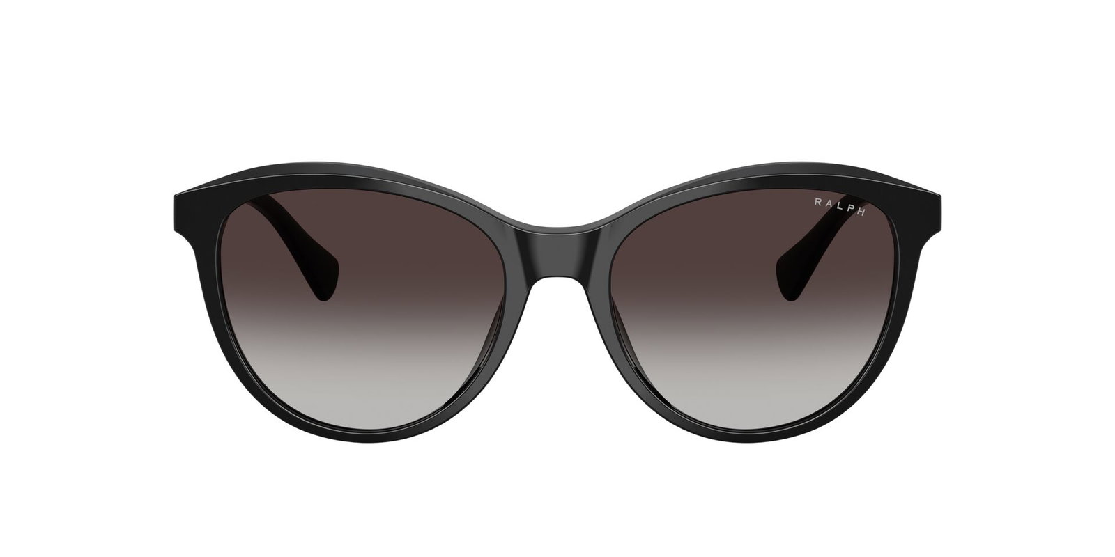 Das Bild zeigt die Ralph Sonnenbrille RA5336U in glänzend schwarz von vorne.