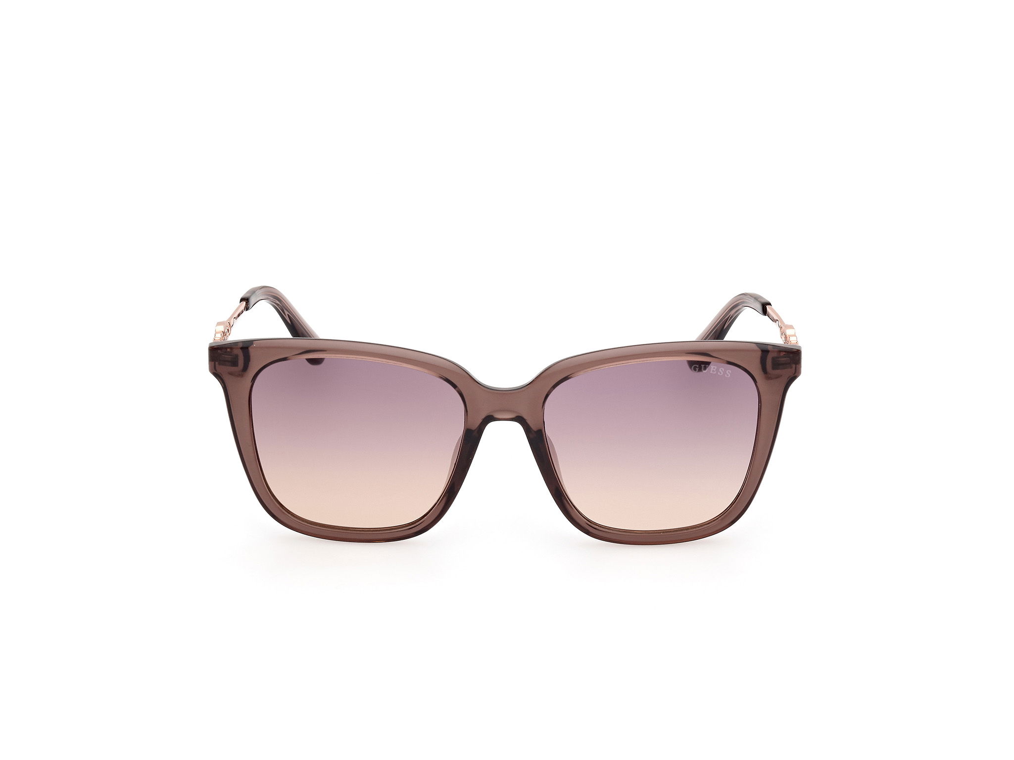 Das Bild zeigt die Sonnenbrille GU7886 59Z von der Marke Guess in lila/gold.