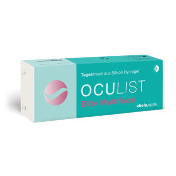 Das Bild zeigt die Verpackung der multifocalen Kontaktlinse Oculist Elite .