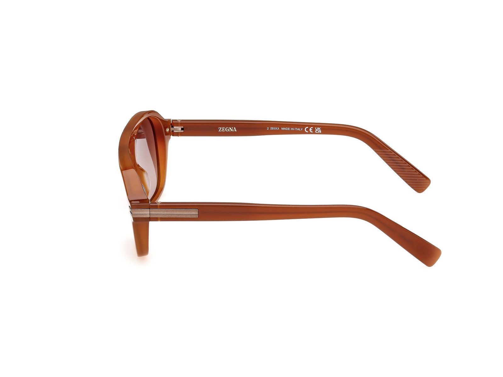 Das Bild zeigt die Sonnenbrille EZ0241 45F von der Marke Zegna in Glänzend Hellbraun.