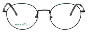 Das Bild zeigt eine schwarze, runde Metallfassung von vorne.