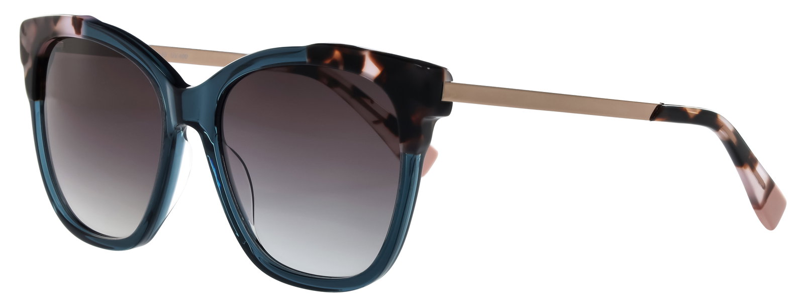 Das Bild zeigt die Sonnenbrille 721881 von der Marke Abele Optik in Petrol/Braun-Rosa gefleckt.