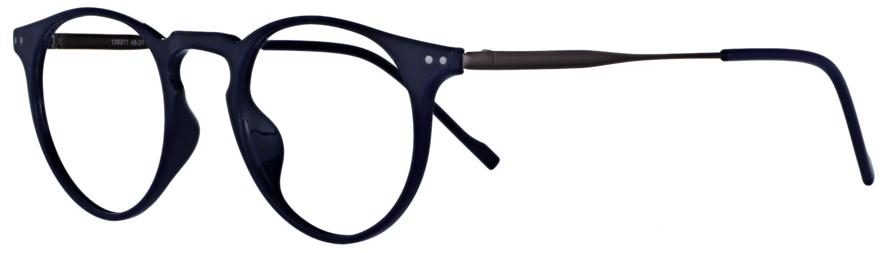 Das Bild zeigt die Korrektionsbrille 139371 von der Marke Abele Optik in dunkelblau/Bügel:dunkelgrau.