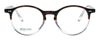 Das Bild zeigt die Korrektionsbrille 148061 von der Marke Abele Optik in braun-weiß transparent.