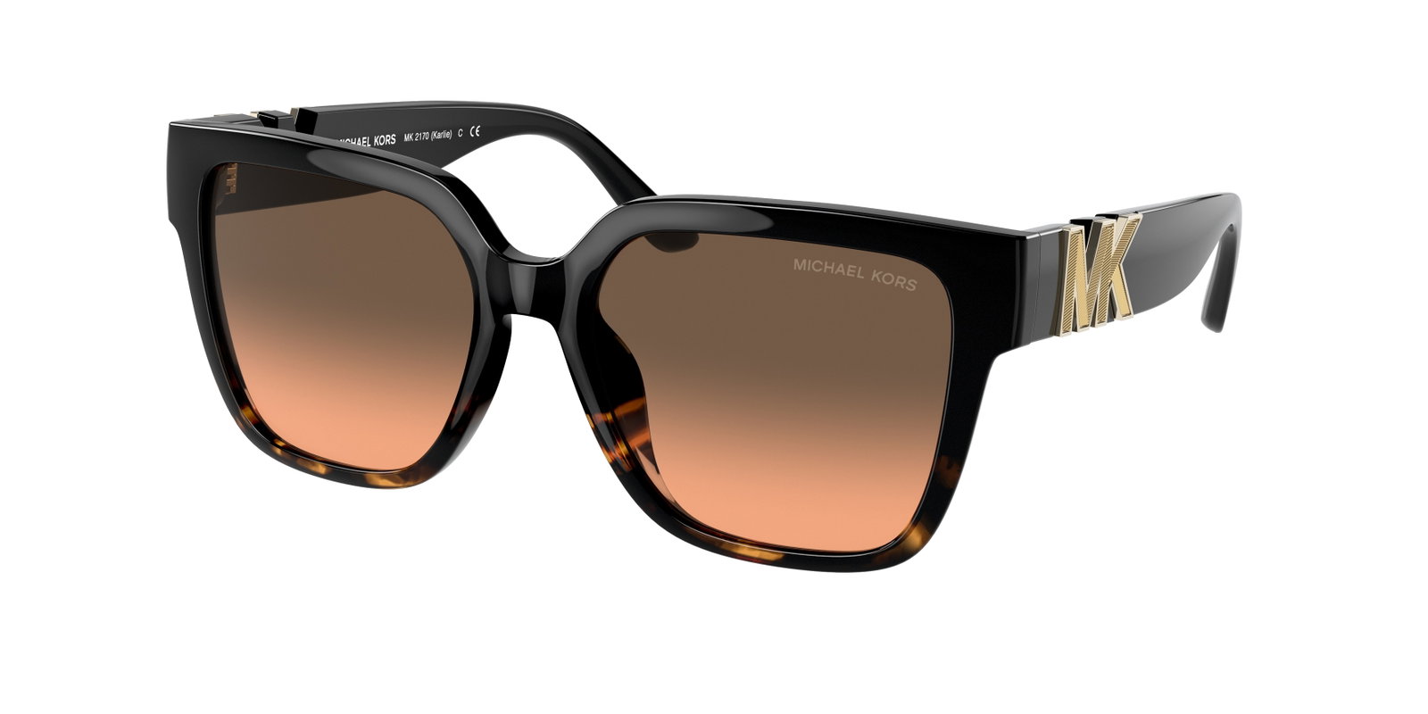 Das Bild zeigt die Sonnenbrille MK2170 von Michael Kors in der Farbe Havanna.