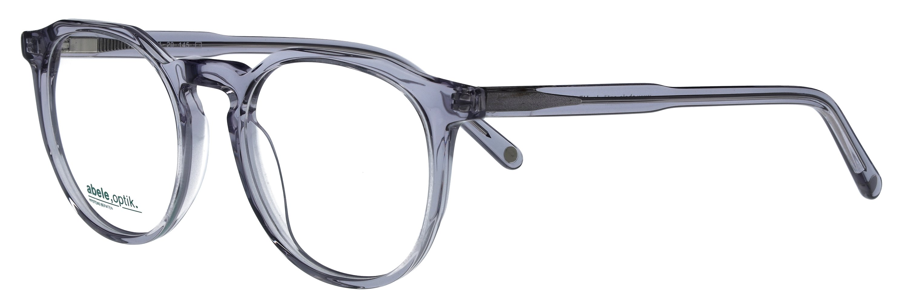 Das Bild zeigt die Korrektionsbrille 148192 von der Marke Abele Optik in grau transparent.